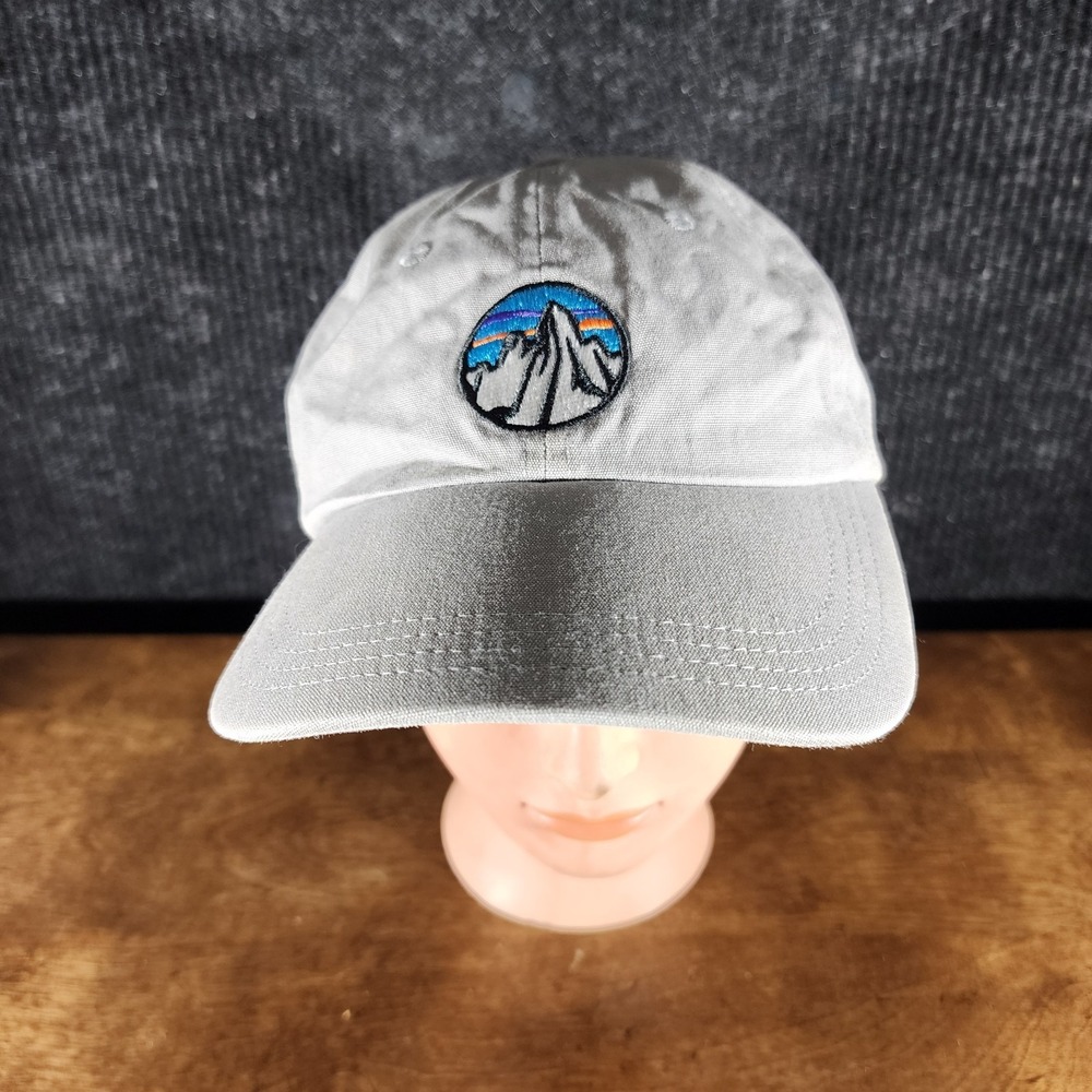 Patagonia Hat Cap Strap Back Gray Embroidered Mountain Patch Mens Outdoor Hiking